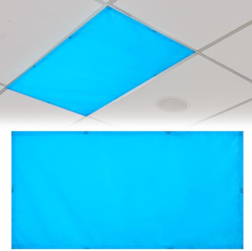 Patelai 4 x 2 Feet Fluorescent Light Cover for Ceiling Classroom Magnetic Cubicle Shade with 10 Magnets Fluorescent Light Filters for School Home Office Drop Lamp Decor(Solid Color)