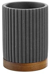 Douceur d'Intérieur Niagara Becher (Durchmesser 8 x 10,8 cm), Anthrazit, Polyresin und Akazie