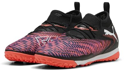 PUMA Botas de fútbol Future 8 Match TT Mid Niños 36, Black White Glowing Red