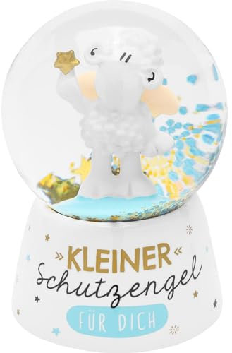 Sheepworld Traumkugel mit Motiv Kleiner Schutzengel | Schneekugel mit Glitter, Höhe 6,5 cm | Geschenk Weihnachten, Silvster, Kommunion, Taufe | 48978