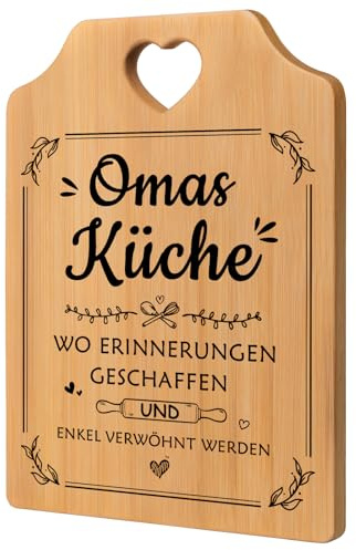 SECOGM Oma Geschenk, Weihnachtsgeschenke von Enkel, Muttertagsgeschenke für Oma, Bambus Schneidebrett, Geburtstagsgeschenk