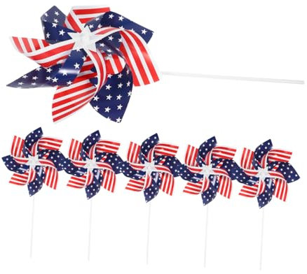 Yardwe 6stücke Patriotische Windmühlen Deko Für Garten Dekoration Bunte Gartenpinwheels Für Party Und Outdoor-Events Rotierende Windräder Mit Amerikanischer Flagge