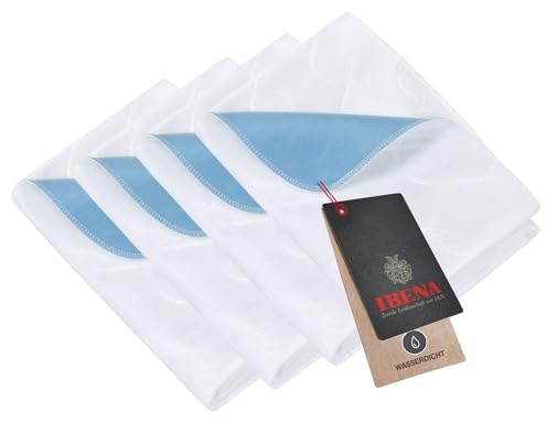 Ibena Bettunterlage Viererpack wasserdicht 4X 75x90 cm - Inkontinenzauflage waschbar, Bett Unterlagen mit Nässeschutz, atmungsaktiv & wasserdicht, Kinder & Erwachsene klein