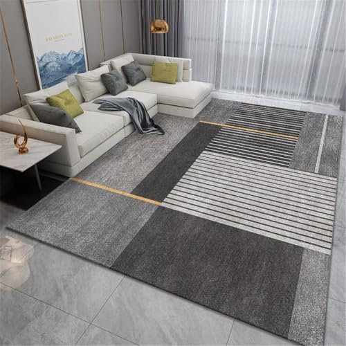 RUGMRZ Webteppich Teppich Badezimmer Moderne grau-gelbe vertikale Linie Muster Dekoration Wohnzimmer Multi-Größe Teppischsclafzimmer 200X300CM