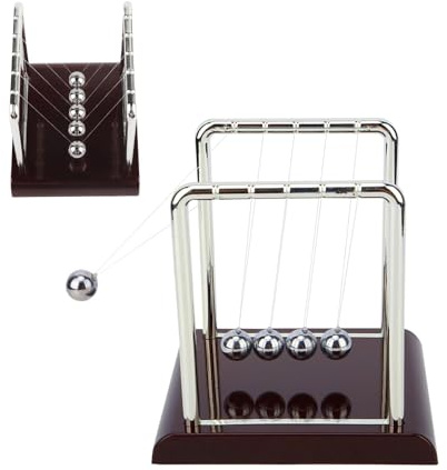 Small Square Newton's Cradle Pendulum Ball Desk Toy Home Office Decor Gift | Classic physics pendulum toy,Compact smooth swinging design,Exquisite ornament for home office, ideal festive and daily gift