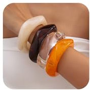 shengyi Acryl-Armreif, Armbänder für Frauen, unregelmäßiger Punk, Acrylharz, geometrische Manschette, breites Armband, modisch, dickes Acetat, Statement-Armreif, Schmuck-Set, Einheitsgröße, Harz, Kein