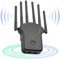 Répéteur WiFi, Amplificateur de Signal Domestique WiFi Extender avec Double Bande 1200mbps (5GHz / 2.4GHz), répéteur WiFi avec Port Ethernet pour Une Couverture allant jusqu'à(Noir)