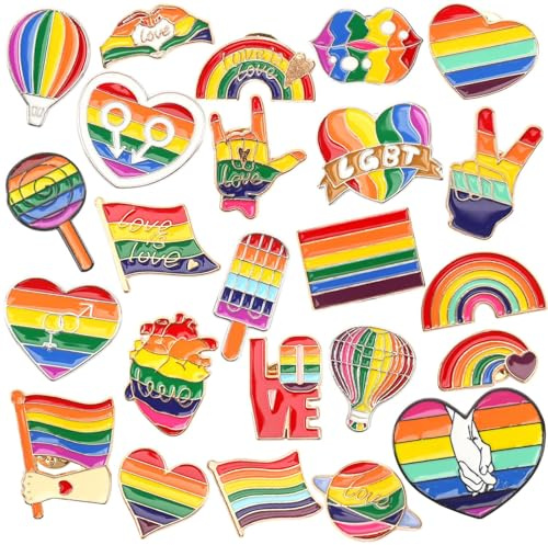SEPGLITTER 24 stycken nålbroscher, emalj pin märken stift set nål för kvinnor män gör-det-själv pyssel ryggsäckar hatt kläder tillbehör, Olika storlekar, Zink