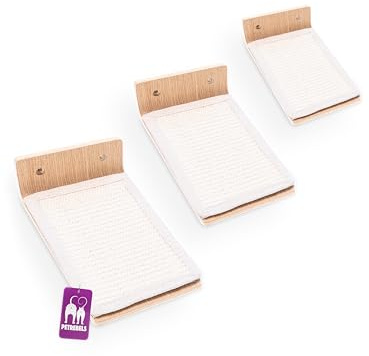 Petrebels Kletterwand, Katzentreppe Wand Step 25 (3-er Set), Kratzbaum Wand, Stufen Wandmontage, Holz Farbe Eiche-Rustikal Look