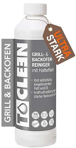 TOCLEEN Backofen & Grillreiniger 500 ml | Extra starker Fettlöser | Löst hartnäckige Verkrustungen & Eingebranntes| für Grill, Backofen, Herdplatte, Backbleche, Pfannen, Töpfe
