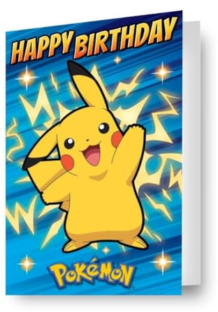 Danilo Promotions LTD Pokemon Geburtstagskarte mit 3D-Effekt, Linsenraster, eine fantastische Karte für alle Anlässe