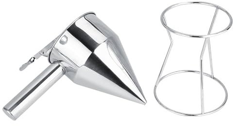 Grcfumo Stainless Steel Funnel, Silver Baking Funnel, Exquisite Cooking Funnel, Funnel Cake Dispenser for Hotel Kitchen, Cake Shop and Bakery