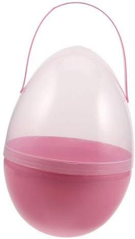 MAGICLULU De Pascua Huevo De Pascua Gigante Bolas De Adornos De Pascua Rellenos De Huevo Para Pascua Cesta Grande De Cornucopia Juguetes Canasta De Pascua Rellenable Rosa Páginas