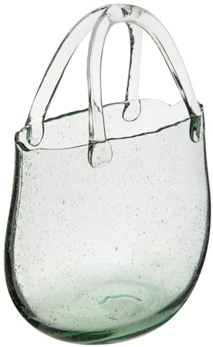 Hobby Lobby Glass Purse Vase, Clear, 10.75H x 8.25W x 4.5D inches