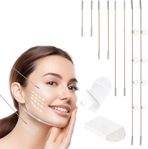 JYNVO Lot de 20 autocollants invisibles pour lifting du visage, pour femmes, en V, pour raffermir la peau, masquer les rides, et appliquer sur les lèvres.