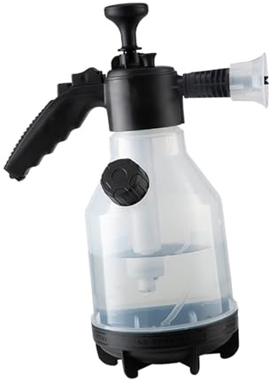 AsrMyjcx Pompa per Lavaggio Auto da 2 Litri, spruzzatore schiumogeno Manuale, flacone di Schiuma Portatile, Contenitore per Schiuma per Lavaggio Auto, Chiaro