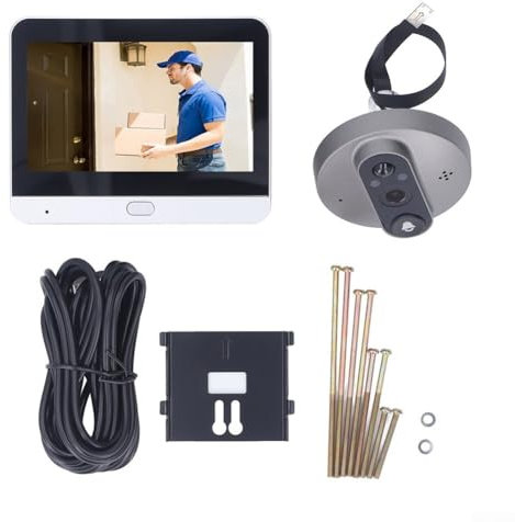 Bebykilemi WiFi Connected 4 3in Peephole Camera with 1080P HD Video and PIR Sensors for Safety
