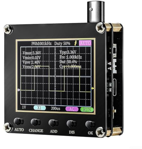 Honseadek Osciloscopio digital de mano 138 PRO con frecuencia de muestreo de 2.5 MSa/s, ancho de banda analógico de 200 KHz, salida de onda PWM de 80 Khz para ingeniería de mantenimiento (sin BAT)
