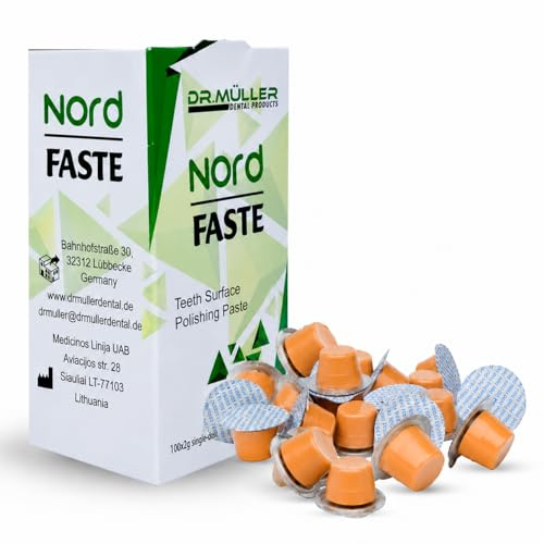 Dr Müller Prophy Paste Zahnpolierpaste, Dental Polishing Paste zur Zahnreinigung, entfernt Plaque, Zahnbelag & Verfärbungen, für professionelle Zahnhygiene (50, Medium - Orange)