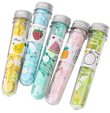 5 scatole di sapone in carta usa e getta, multicolore, per lavarsi le mani, sapone profumato da bagno, carta schiumosa, coriandoli, fiocchi per viaggi e attività all'aperto