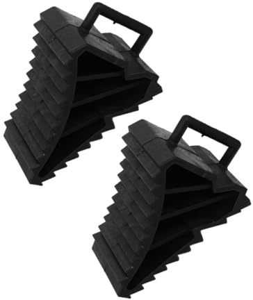 ZUNOXAZ 2 Piezas Cuñas de Rueda Antideslizantes para Coche y Camión Bloque de Seguridad para Freno Pendientes Accesorios Vehículo Resistentes Grasa y Suciedad para y Estacionamiento