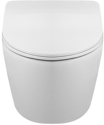 WC da parete senza bordo AquaUno LIA White, 53,5 x 36 x 36 cm, sedile con chiusura ammortizzata | Ceramica sanitaria; sciacquone profondo per elementi a parete; coperchio in duroplast con sgancio rapido e fissaggio nascosto