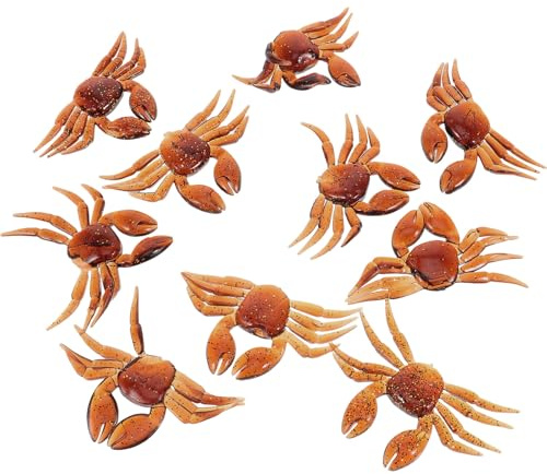 Abaodam 10Pcs Portable Crab Fishing Lures Soft PVC Baits Saltwater Freshwater Angling Accessories Lightweight Swimming Bait for Bass Panfish and Fish