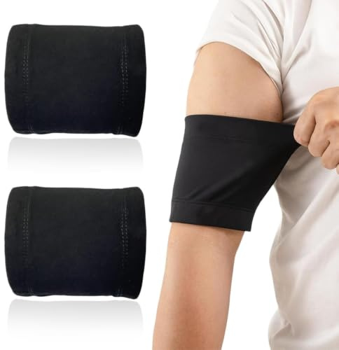 2 Pezzi Fascia da braccio per sensore, Fascia da braccio per il diabete per sistemi di monitoraggio del baccello dell'insulina, Manicotto del braccio dell'insulina del diabete（nero M)