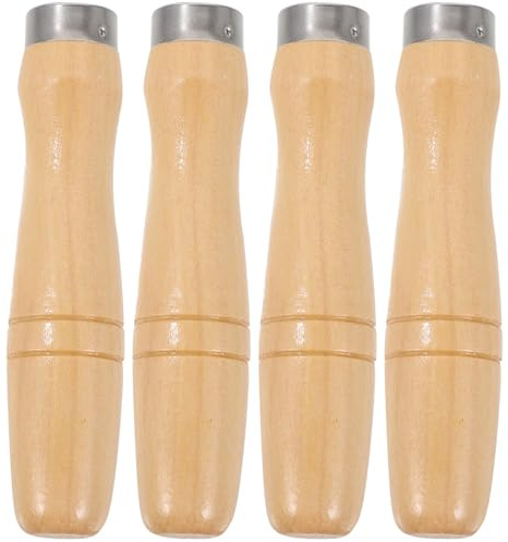 HOLIDYOYO Mango de Lima Ergonómico de Madera 4 Piezas para Escofinas Manuales Resistentes, Tamaño Grande 12 Pulgadas, Agarre Portátil para Herramientas de Corte y Bricolaje en Carpintería