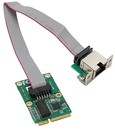 RASTKY Tarjeta de Red PCIe Mini Tarjeta Ethernet PCIe Nic LAN de Autoadaptación Rápida de 10/100/1000Mbps, Compatible con XP, Vista, 7, 8, 10