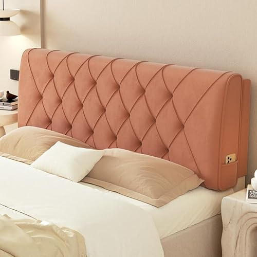 Copertura Per Testata Del Letto Cuscino Singolo/Matrimoniale Fodera Per Testiera Del Letto Coperchio Della Testata Letto Corta In Peluche Protezione Antipolvere Rivestimento(Paste160×60×6cm,Pink)
