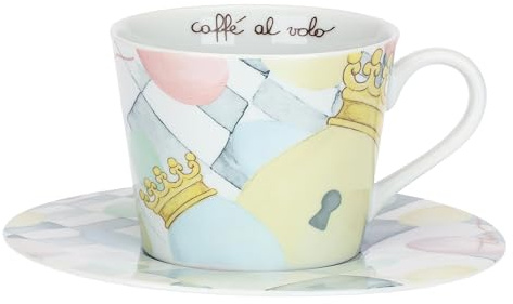 THUN - Tazza colazione con piattino in porcellana Incanto di Pasqua - Porcellana,tazza/Tasse/cup 8,5x11 cm; piattino/Teller/saucer ⌀ 19 cm