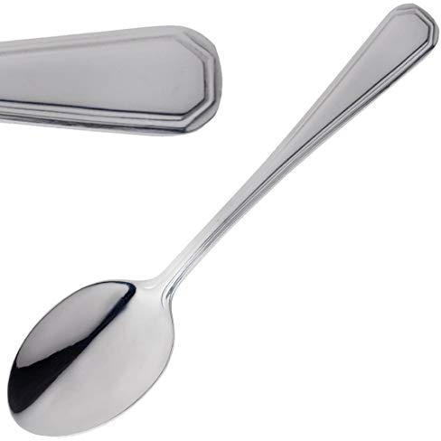 Olympia Monaco Besteck-Teelöffel-Set (12 Stück), Silber, hochglanzpolierter Edelstahl, Größe: 130 (L) mm, Tee- und Kaffeelöffel, spülmaschinenfest – für Zuhause, Küche, Restaurant, D056