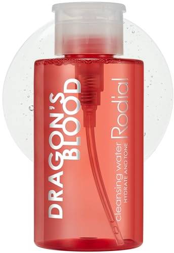 Rodial Dragon’s Blood Micellar Cleansing Water, Ultra-Hydrating No-Rinse Cleanser for Face & Eyes, with Hyaluronic Acid, Niacinamide & Rose Water, 10.14 US fl oz
