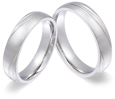Juwelier Schönschmied - Unisex Partnerringe Freundschaftsringe Trauringe Sercer Edelstahl 126HHac - Kostenlose Wunschgravur mit AMAZON KONFIGURATOR online gestalten!