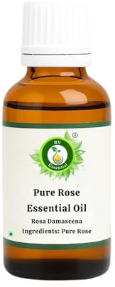 R V Essential Huile essentielle de rose pur 10ml (0.338oz) - Rosa Damascena (100% Pur et naturelle Distillée vapeur) Pure Rose Essential Oil