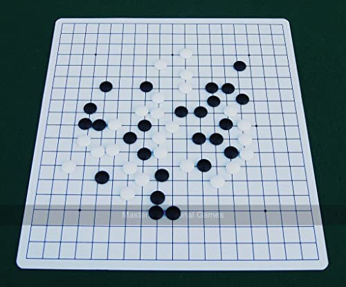 Go Masters - Simple Go Set - dual Sided Plastic Board (19x19 and 13x13), Plastic Stones