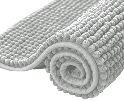 subrtex Alfombrillas de baño de felpilla para baño, Extra Suaves y absorbentes de Agua, Antideslizantes, bañera, Ducha (40 x 60 cm, Gris Claro)