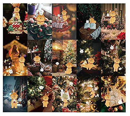 GIVBRO Weihnachts-Grußkarten Vintage Elfen Elch Antik Postkarten-Set Wanddekoration 30 Stück