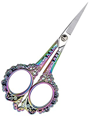 Stainless Steel Embroidery Scissors - Small Precision Detail Scissors for Craft, Sewing, Thread Cutting, Artwork, Needlework