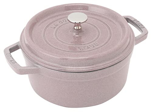 Staub 40508-863 Pico Cocotte - Rosa redonda de gasa, 8.7 pulgadas (22 cm), doble mano, hierro fundido, maceta esmaltada, compatible con inducción, [vendedor japonés con número de serie] La Cocotte
