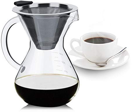 Kuuleyn Cafetera De Goteo De 400 Ml, Cafetera De Goteo Portátil, Cafetera Manual Con Filtro Cafetera De Filtro Cafeteras De Goteo De Cristal