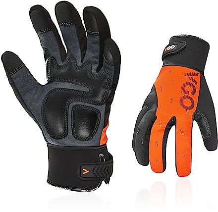 Vgo... 1 Paar Arbeitshandschuhe Herren,Mechanikerhandschuhe Männer,Anti-Vibrationshandschuhe für Elektrowerkzeuge
