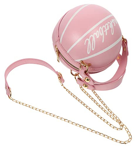 UKCOCO Handtasche Basketball Form Pu Umhängetasche Kleine Runde Damen Tasche Mit Kette Alltag Shopping Reise