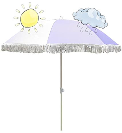 Parasol De Jardin 2M Parasol De Jardin Inclinable Parasol D'extérieur, Parasol De Plage Avec Franges, 6.56Ft Parasol Auvent Inclinable De Protection Uv Pour Plage, Jardin, Piscine Et Patio