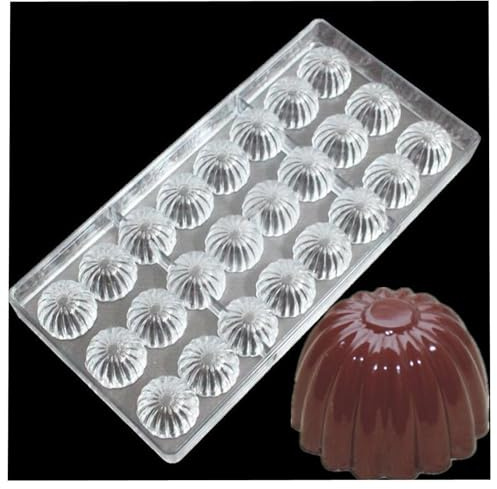 Schokoladenform aus Polycarbonat, 3D-Form, transparent, handgefertigt, für Weihnachten, Schokolade, Backformen, Süßigkeiten, Gelee, Dessert (24 Blumen)