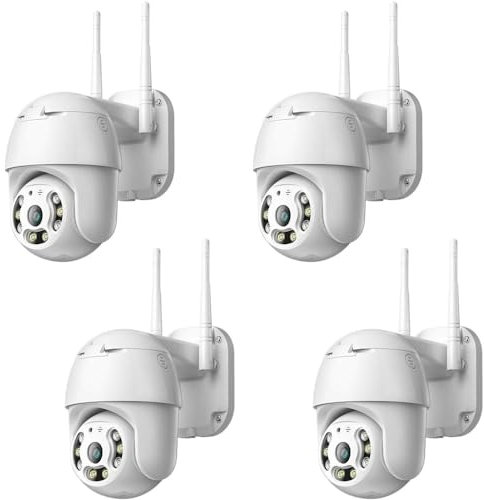 K2 STORE - 4 PEZZI TELECAMERA IP CAM PTZ WIFI CAMERA DOME WIRELESS ESTERNO SPEED ZOOM CON APPLICAZIONE ICSEE PER AMBIENTI INTERNO ED ESTERNI