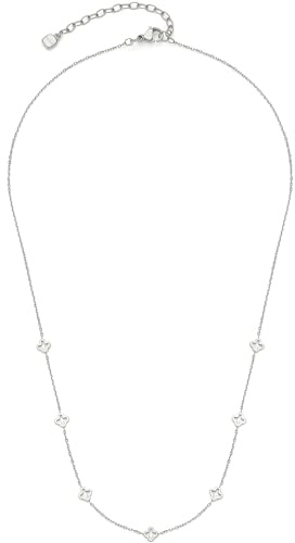 JEWELS BY LEONARDO Halskette Ciao Janna • feine Spiegelanker-Kette aus silberfarbenem Edelstahl • stilisierten Kleeblatt-Ornamenten • 42-47 cm Länge • Schmuck Geschenk für Frauen • 023898