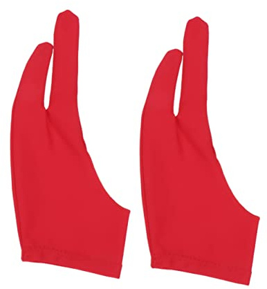 minkissy 2 Uds Guante De Dibujo Para Dibujante Dibujo Guante De Dos Dedos Manoplas Guante De Arte 2 Guantes De Dedo Guantes De Artista La Manopla Arco Escribiendo Y Dibujando Rojo
