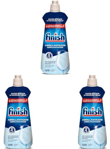 Finish Abrillantador Lavavajillas, vajilla seca, brillante y sin marcas - 500ml - 125 lavados (Paquete de 3)